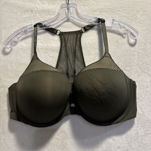Victoria’s Secret T-Shirt Push Up Full Coverage Front Close Bra 40D Green Mesh
